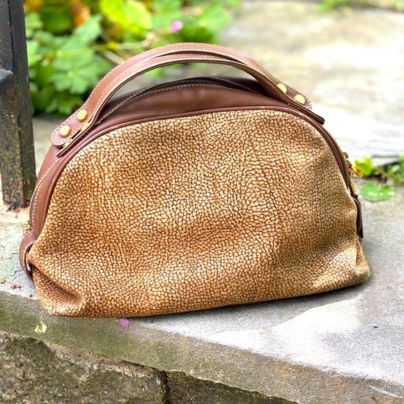 Borbonese Vintage “Potato” Bag Redwall Quail Suede - Picture 1 of 10